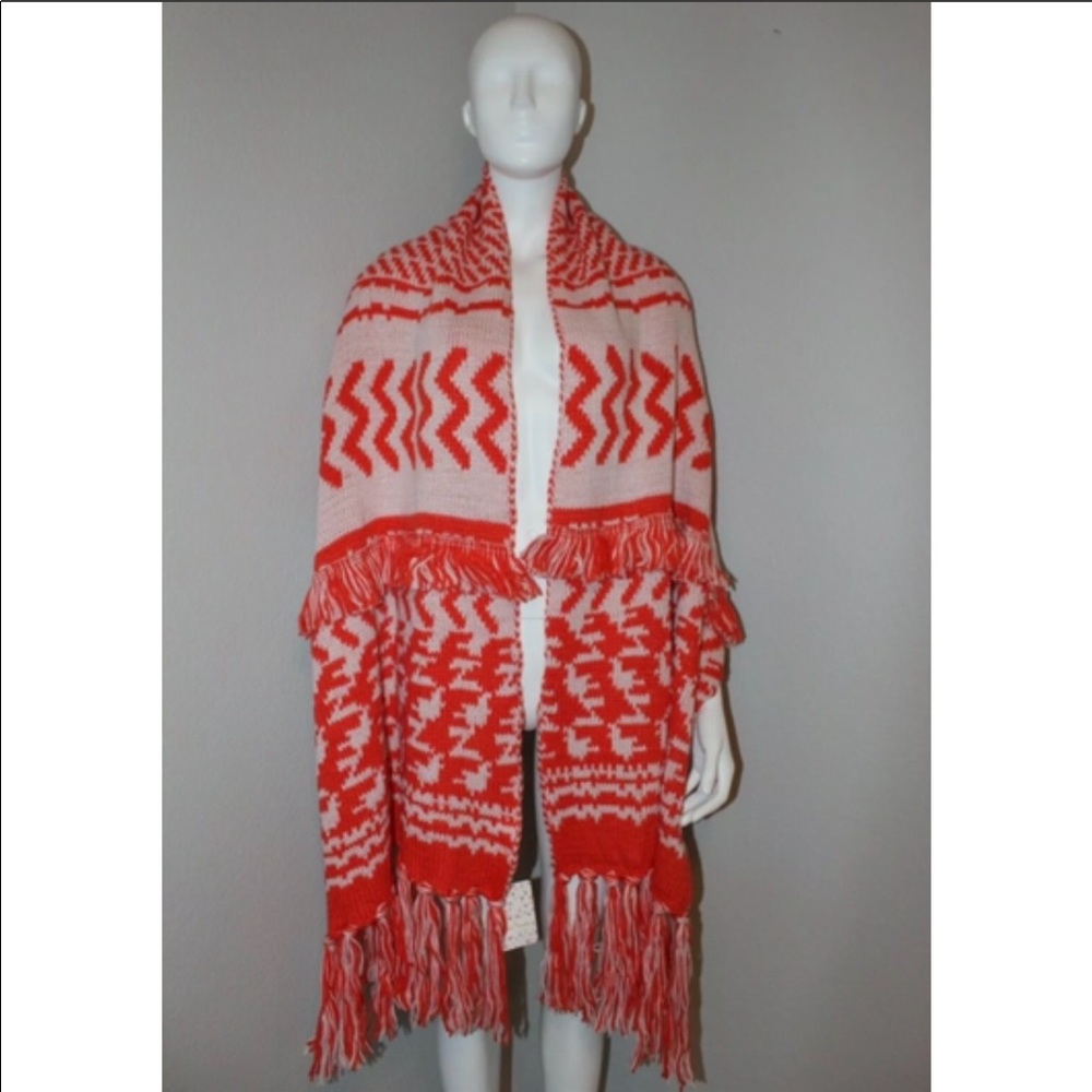 Free People Mile High Blanket Scarf Fringe Boho